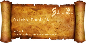 Zsirka Marót névjegykártya